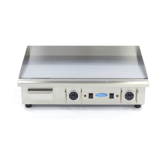 Maxima Gastro Grillplatte - Glatte Chrom - 73 cm - inkl. Tropfschale - 400 V