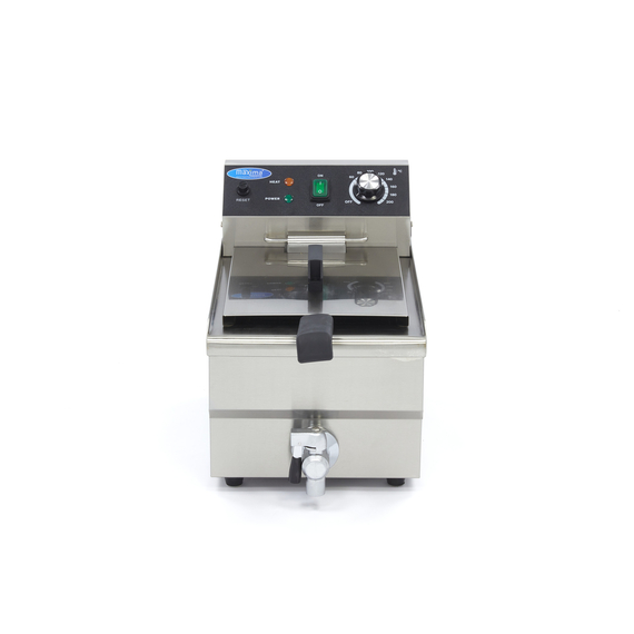 Maxima Gastro Fritteuse - 10 l - 1 Korb - mit Ablasshahn