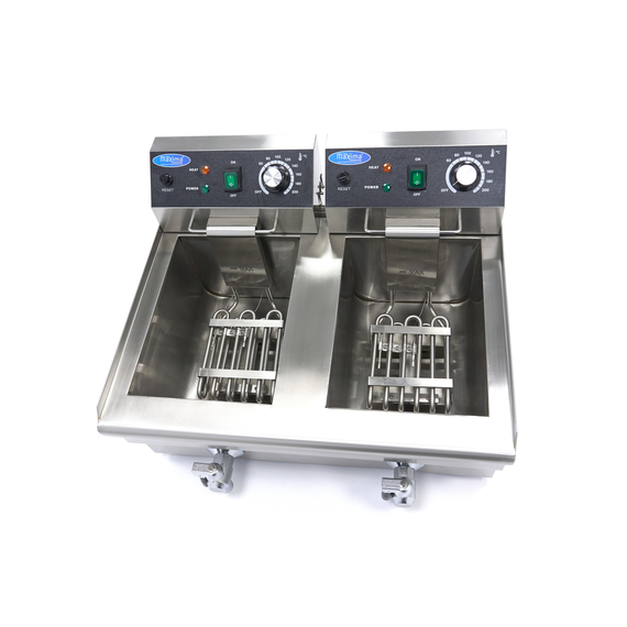 Maxima Gastro Fritteuse - 2 x 10 l - 2 Körbe - mit Ablasshahn