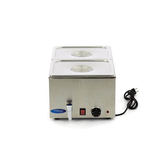 Maxima Gastro Bain Marie - mit Wasserhahn- inkl. 2 x 1/2 GN Set - Elektrisch