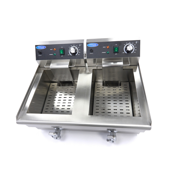 Maxima Gastro Fritteuse - 2 x 13 l - 2 Körbe - mit Ablasshahn