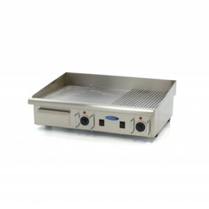 Maxima Gastro Grillplatte - Halb Gerillt - 73 cm - inkl. Tropfschale - 400 V