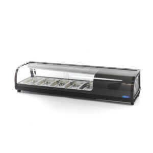 Maxima Gastro Sushi-Kühlaufsatzvitrine - 52 l - inkl. 5 x 1/3 GN - Tischplatte
