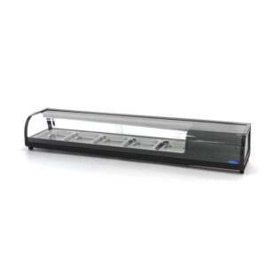 Maxima Gastro Sushi-Kühlaufsatzvitrine -132 l - inkl. 5 x 1/2 GN - Tischplatte