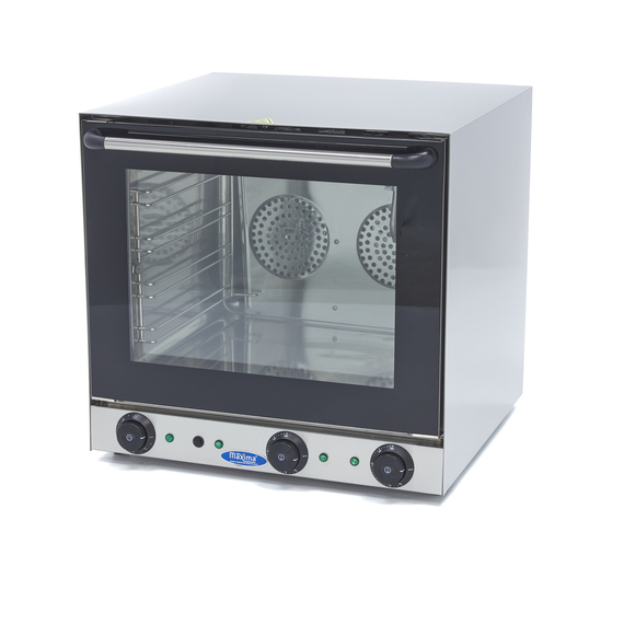 Maxima Gastro Konvektionsofen - Grill und Dampf - Passt zu 4 Tabletts - Eingebauter Timer