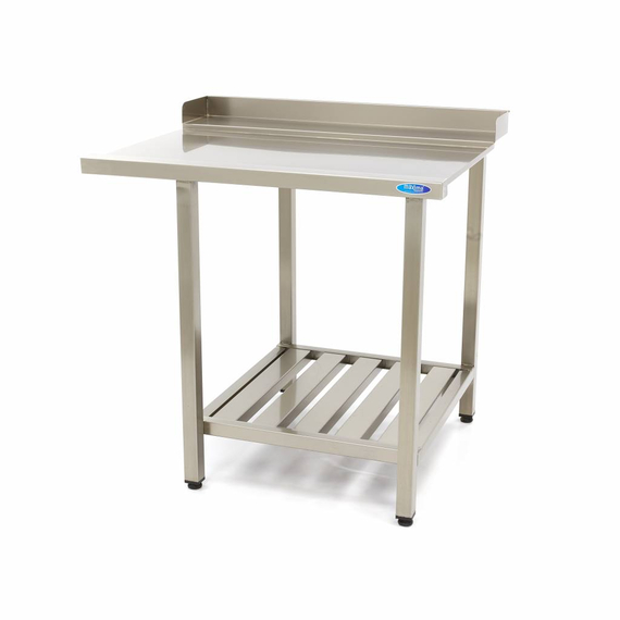 Maxima Gastro Geschirrspültisch - 70 x 75 cm - rechts - mit Backsplash und Lagerregal