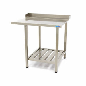 Maxima Gastro Geschirrspültisch - 120 x 75 cm - rechts - mit Backsplash und Lagerregal
