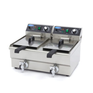Maxima Gastro Fritteuse - 2 x 10 l - 2 Körbe - mit Ablasshahn