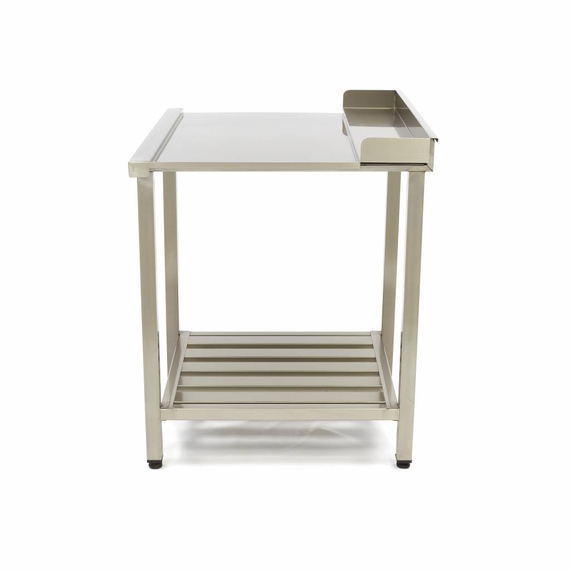 Maxima Gastro Geschirrspültisch - 70 x 75 cm - rechts - mit Backsplash und Lagerregal