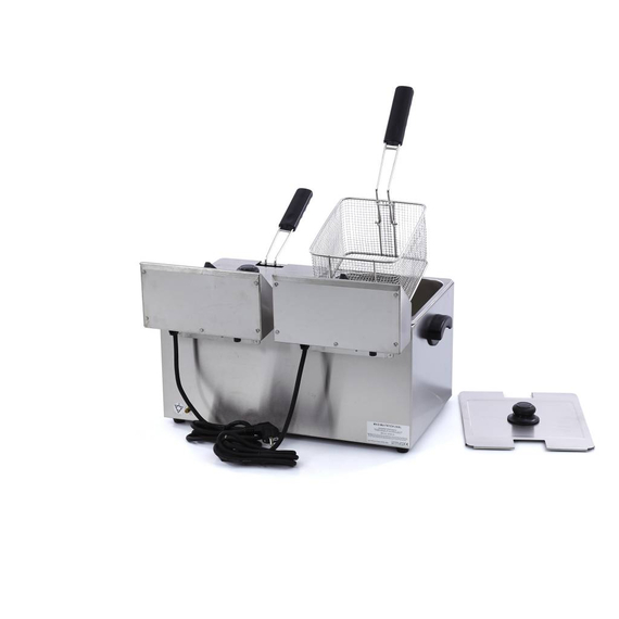 Maxima Gastro Fritteuse - 2 x 8 l - 2 Körbe - mit Ablasshahn