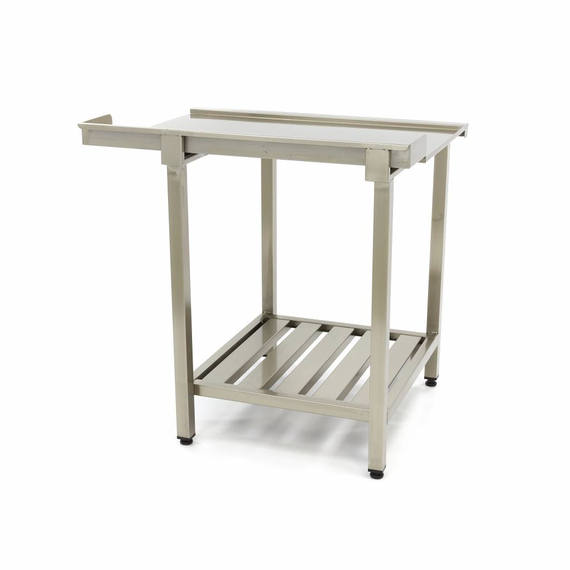 Maxima Gastro Geschirrspültisch - 120 x 75 cm - links - mit Backsplash und Lagerregal
