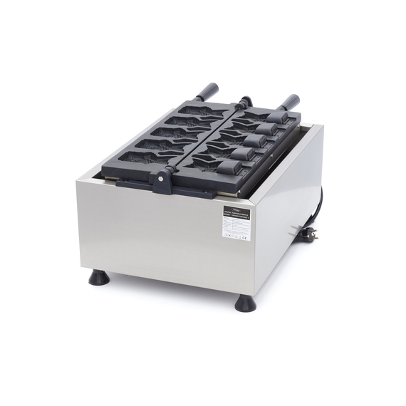 Maxima Gastro Waffelmacher - 5 Taiyaki / Fischformen - Rotierbar - Digital