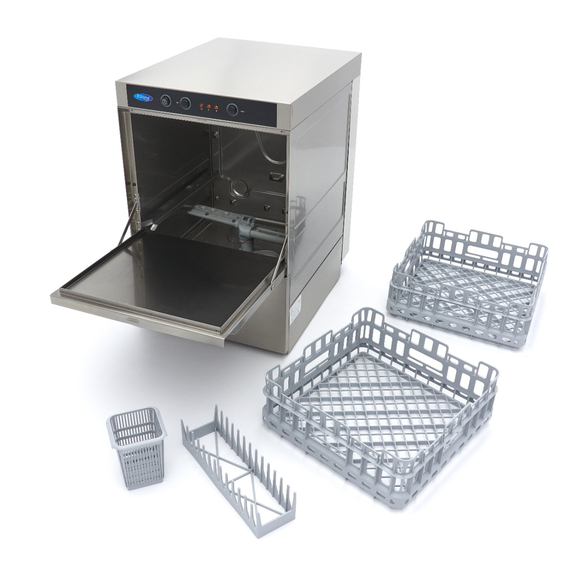 Maxima Gastro Geschirrspüler-Unterbau - 40 x 40 cm - mit Abfluss-, Spülenhilfe- und Seifenpumpen - 230 V