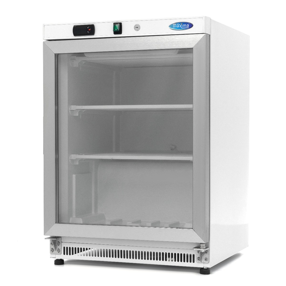 Maxima Gastro Gefrierschrank - 200 l - Weiß - mit Glastür