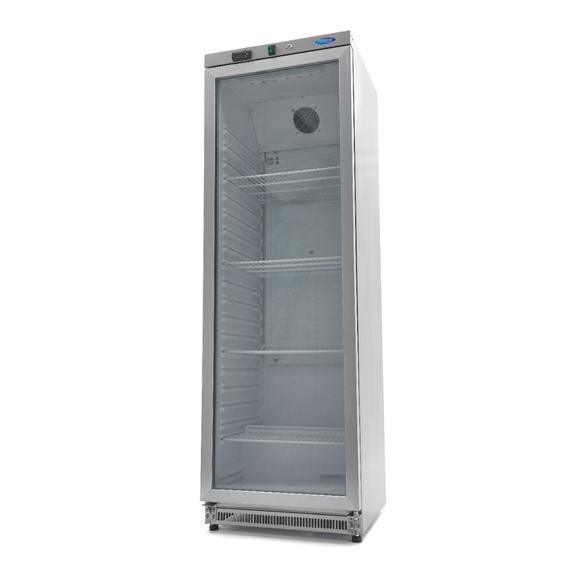 Maxima Gastro Kühlschrank - 400 l - Rostfreier Stahl - mit Glastür