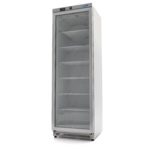 Maxima Gastro Gefrierschrank - 400 l - Rostfreier Stahl - mit Glastür