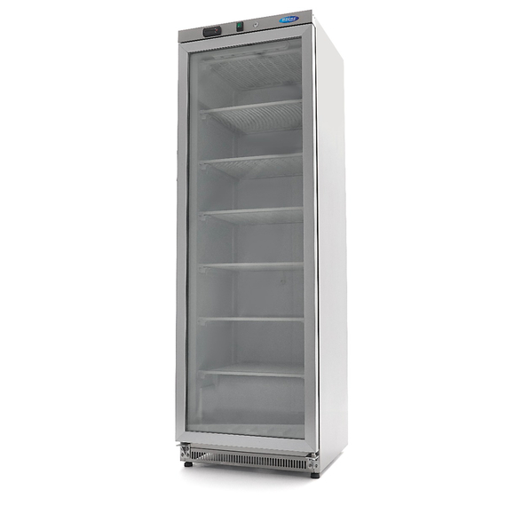 Maxima Gastro Gefrierschrank - 400 l - Rostfreier Stahl - mit Glastür