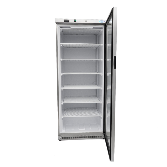 Maxima Gastro Gefrierschrank - 600 l - Rostfreier Stahl - mit Glastür