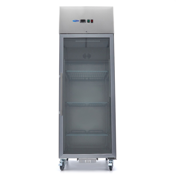 Maxima Gastro Kühlschrank - 600 l - 3 Einstellbare Regale (2/1 GN) - Rostfreier Stahl - mit Glastür