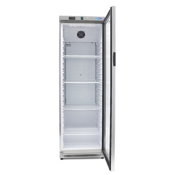 Maxima Gastro Kühlschrank - 400 l - Rostfreier Stahl - mit Glastür