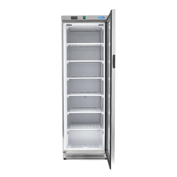 Maxima Gastro Gefrierschrank - 400 l - Rostfreier Stahl - mit Glastür