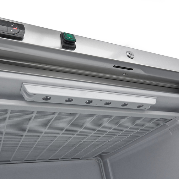 Maxima Gastro Gefrierschrank - 600 l - Rostfreier Stahl - mit Glastür