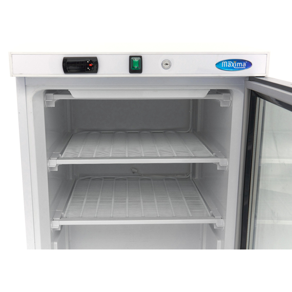 Maxima Gastro Gefrierschrank - 200 l - Weiß - mit Glastür