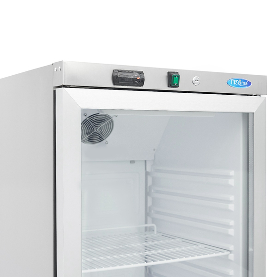 Maxima Gastro Kühlschrank - 400 l - Rostfreier Stahl - mit Glastür
