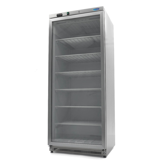 Maxima Gastro Gefrierschrank - 600 l - Rostfreier Stahl - mit Glastür