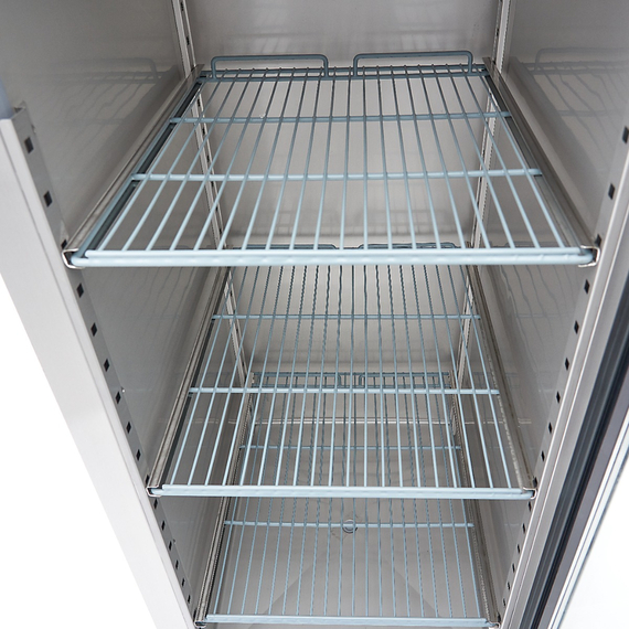 Maxima Gastro Gefrierschrank - 600 l - 3 Einstellbare Regale (2/1 GN) - Rostfreier Stahl - mit Glastür