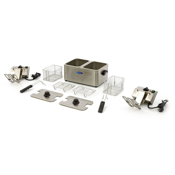 Maxima Gastro Fritteuse - 2 x 4 l - 2 Körbe - Bis zu 2 kg Pommes Frites