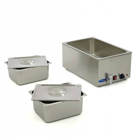 Maxima Gastro Bain Marie - mit Wasserhahn- inkl. 2 x 1/2 GN Set - Elektrisch