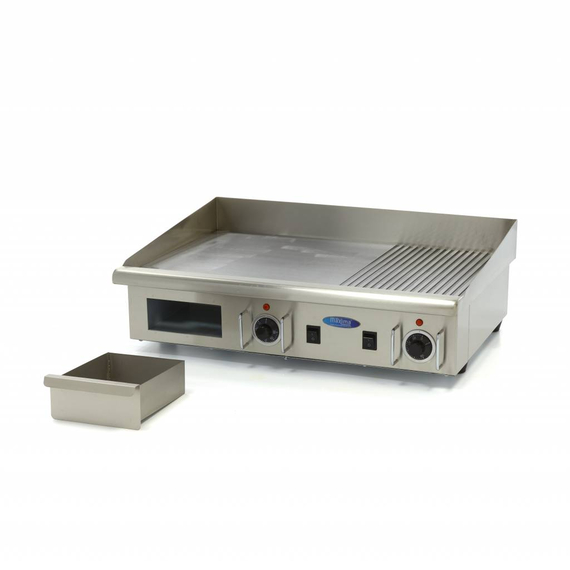 Maxima Gastro Grillplatte - Halb Gerillt - 73 cm - inkl. Tropfschale - 400 V