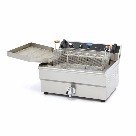 Maxima Gastro Fritteuse - 30 l - 1 Korb - mit Ablasshahn