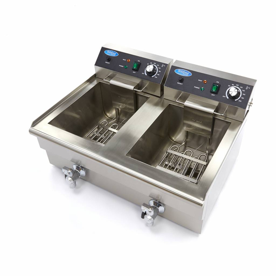 Maxima Gastro Fritteuse - 2 x 16 l - 2 Körbe - mit Ablasshahn