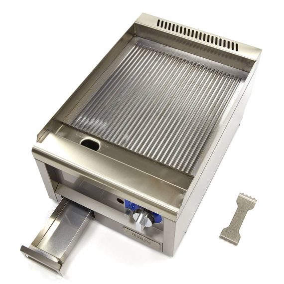Maxima Gastro Grillplatte - Gerillt - Einzeleinheit - 60 cm Tief - Gas