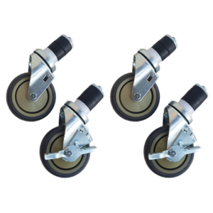 Maxima Arbeitstisch-Räder 4 Stück - 2 mit Bremsen - 4 Zoll / 10,2 cm