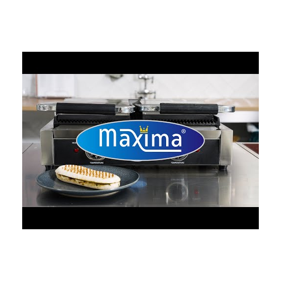 Maxima Gastro Kontaktgrill - Gerillt - Doppelgrillplatte - 2 x 22 cm